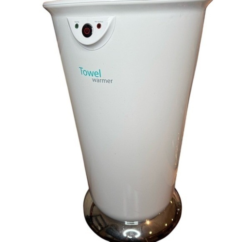 Brookstone Towel Warmer Bucket White Spa Style Large Capacity 606335‎